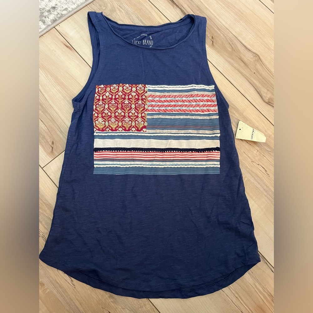 Lucky Brand Flag Tank Top.  Ladies xs.  New with tags.